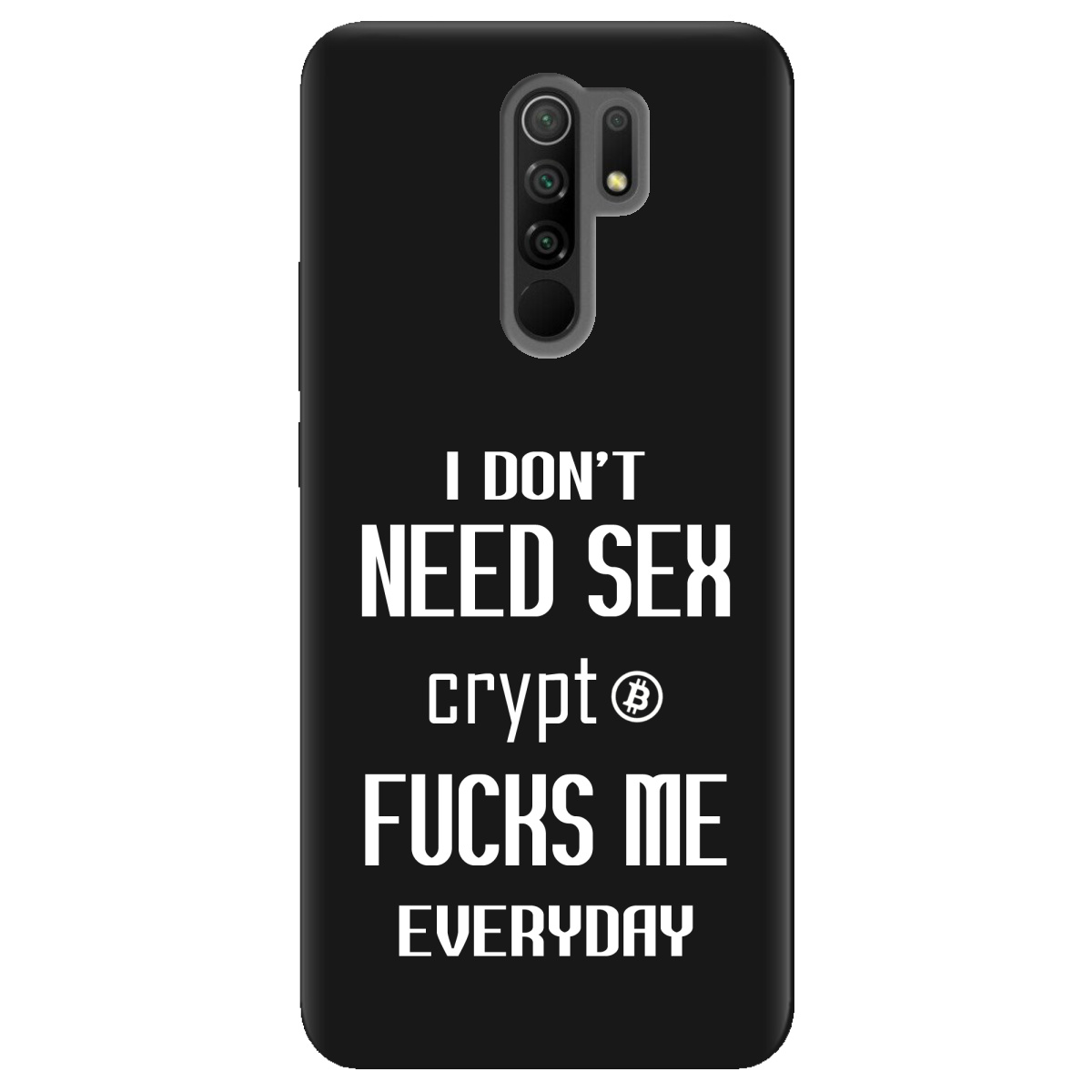 Чехол для Xiaomi Redmi 9 черный матовый soft touch Crypt - фото 1 - Чехлы для телефонов