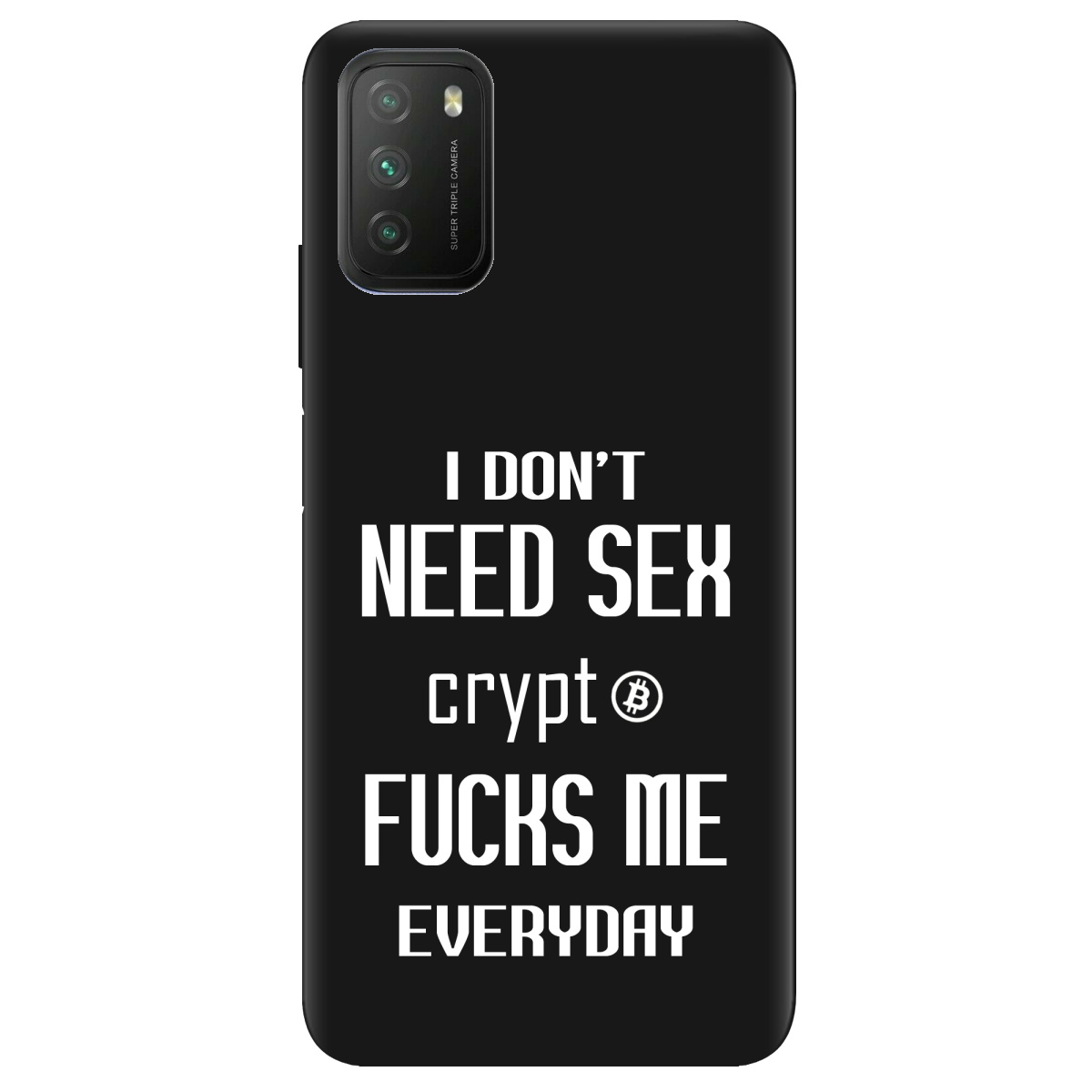 Чехол для Xiaomi Poco M3 черный матовый soft touch Crypt - фото 1 - Чехлы для телефонов