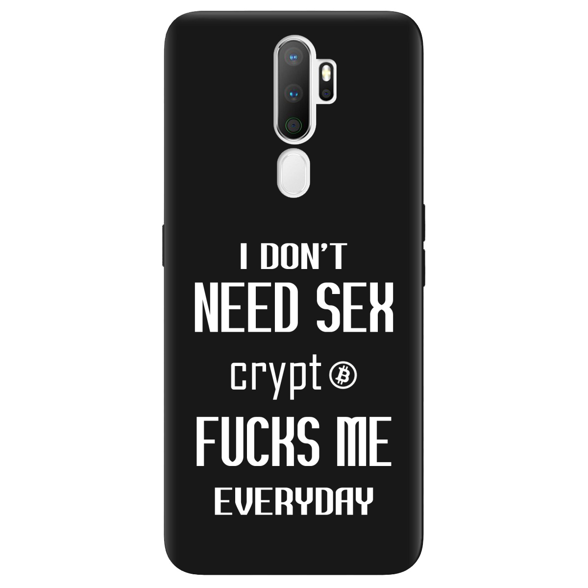 Чехол для Oppo A5 2020/A9 2020 черный матовый soft touch Crypt - фото 1 - Чехлы для телефонов