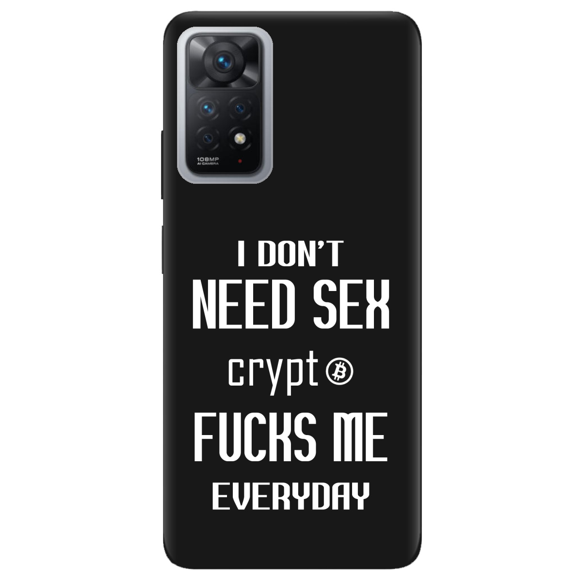 Чехол для Xiaomi Redmi Note 11 Pro черный матовый soft touch Crypt - фото 1 - Чехлы для телефонов