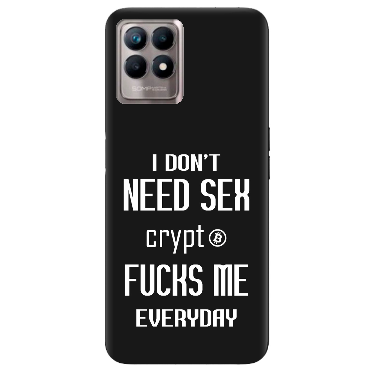 Чехол для Realme 8i черный матовый soft touch Crypt - фото 1 - Чехлы для телефонов