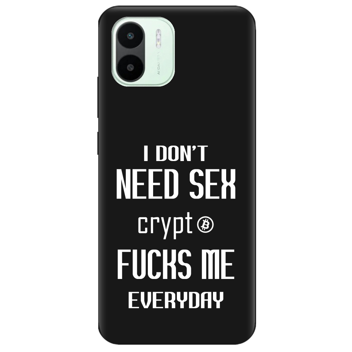 Чехол для Xiaomi Redmi A2 черный матовый soft touch Crypt - фото 1 - Чехлы для телефонов