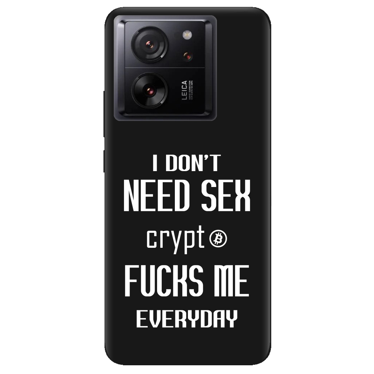 Чохол для Xiaomi 13T чорний матовий soft touch Crypt - фото 1 - Чохли для телефонів