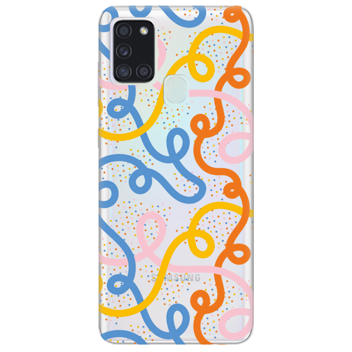 Чохол для Samsung Galaxy A21s Кольоровий завиток - фото 1 - Чохли для телефонів