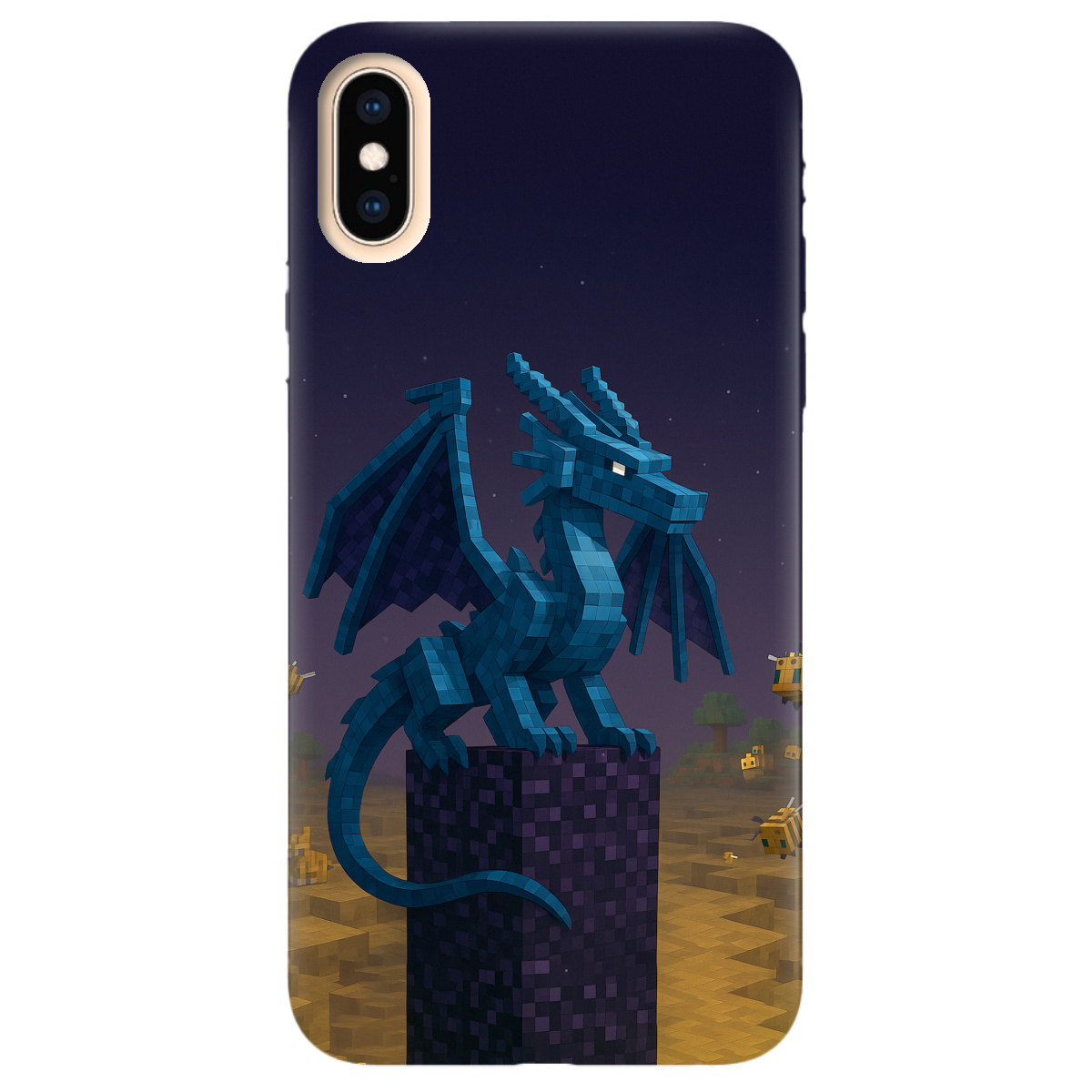 Чохол для Apple iPhone X Дракон Краю Майнкрафт - фото 1 - Чохли для телефонів
