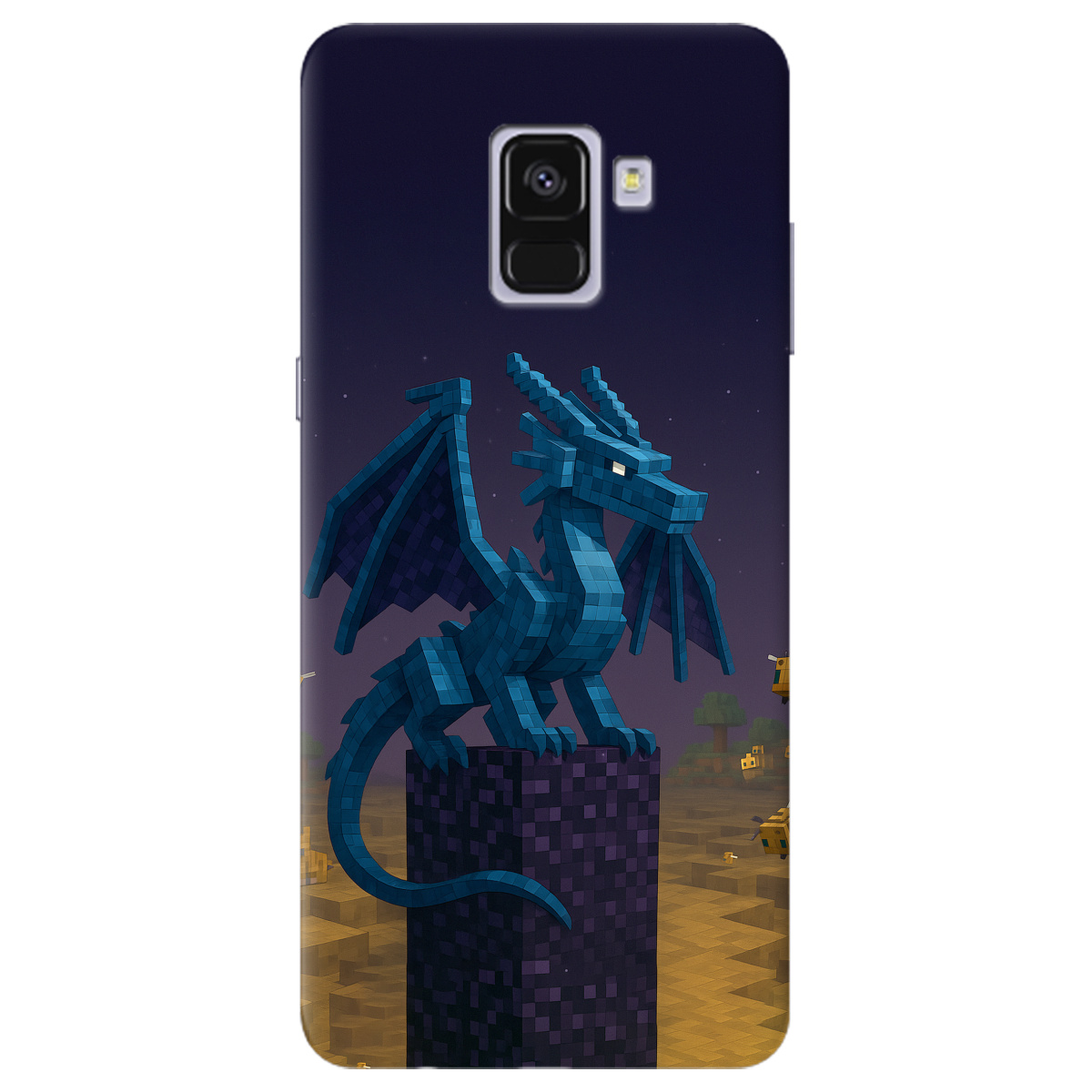 Чехол для Samsung Galaxy A8 Plus 2018 Дракон Краю Майнкрафт - фото 1 - Чехлы для телефонов