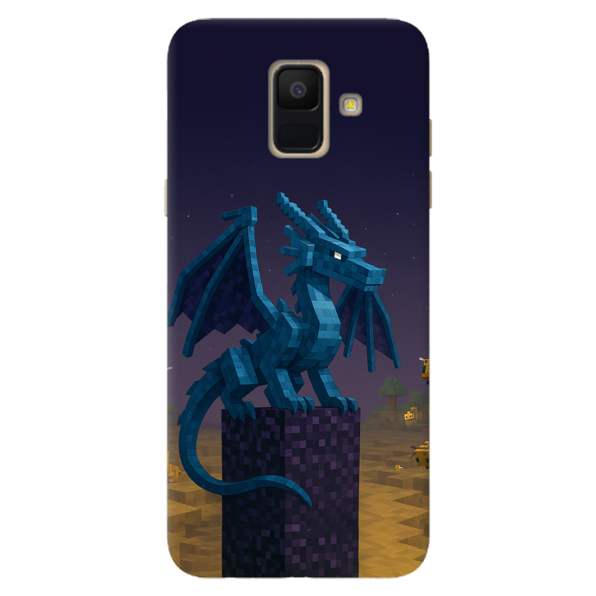 Чехол для Samsung Galaxy A6 2018 Дракон Краю Майнкрафт - фото 1 - Чехлы для телефонов