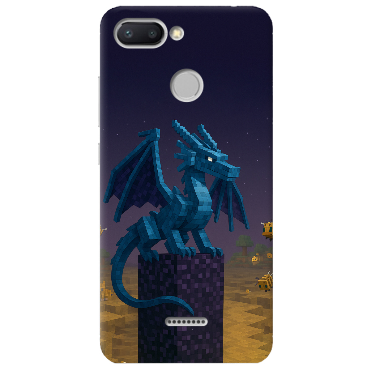 Чехол для Xiaomi Redmi 6 Дракон Краю Майнкрафт - фото 1 - Чехлы для телефонов