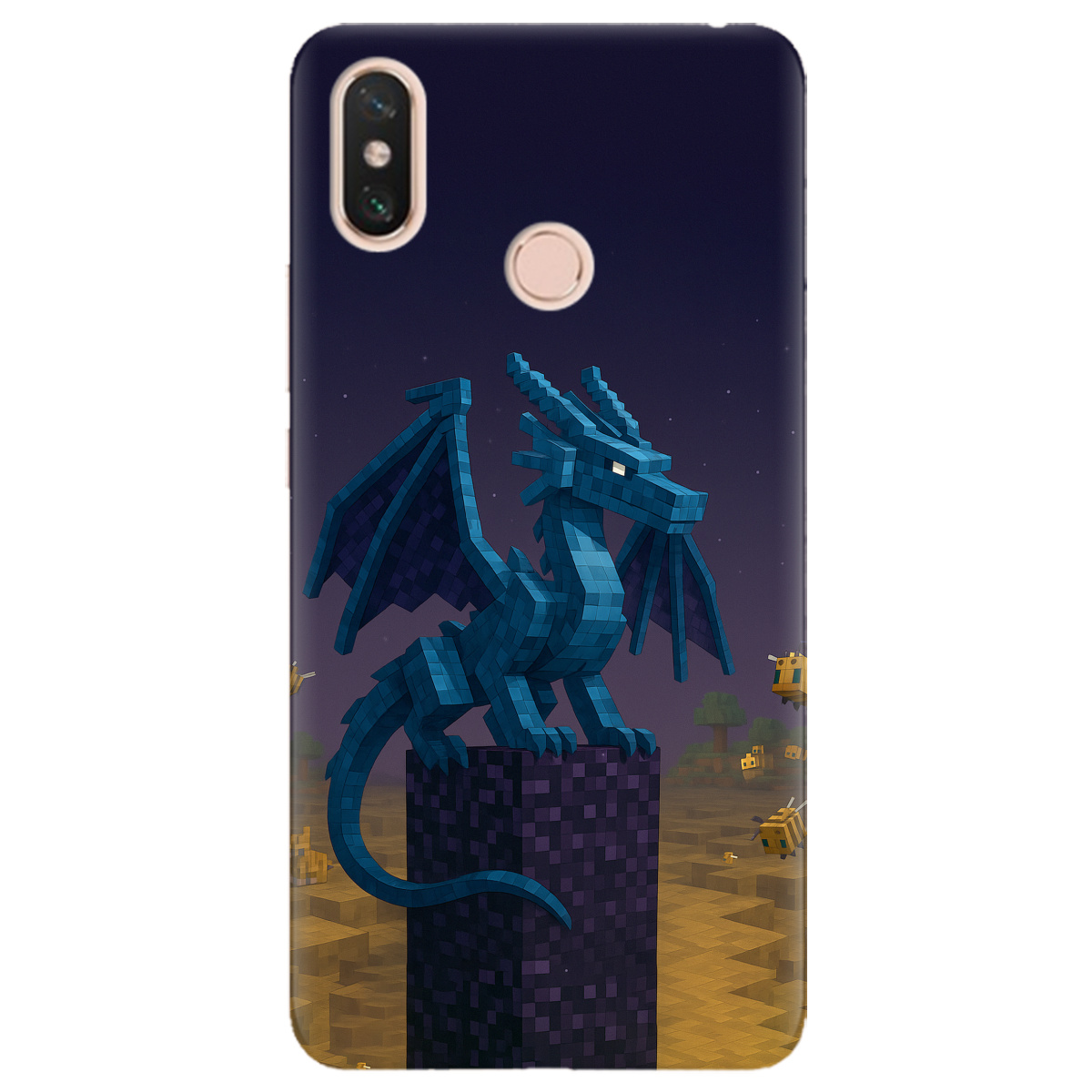 Чехол для Xiaomi Mi Max 3 Дракон Краю Майнкрафт - фото 1 - Чехлы для телефонов