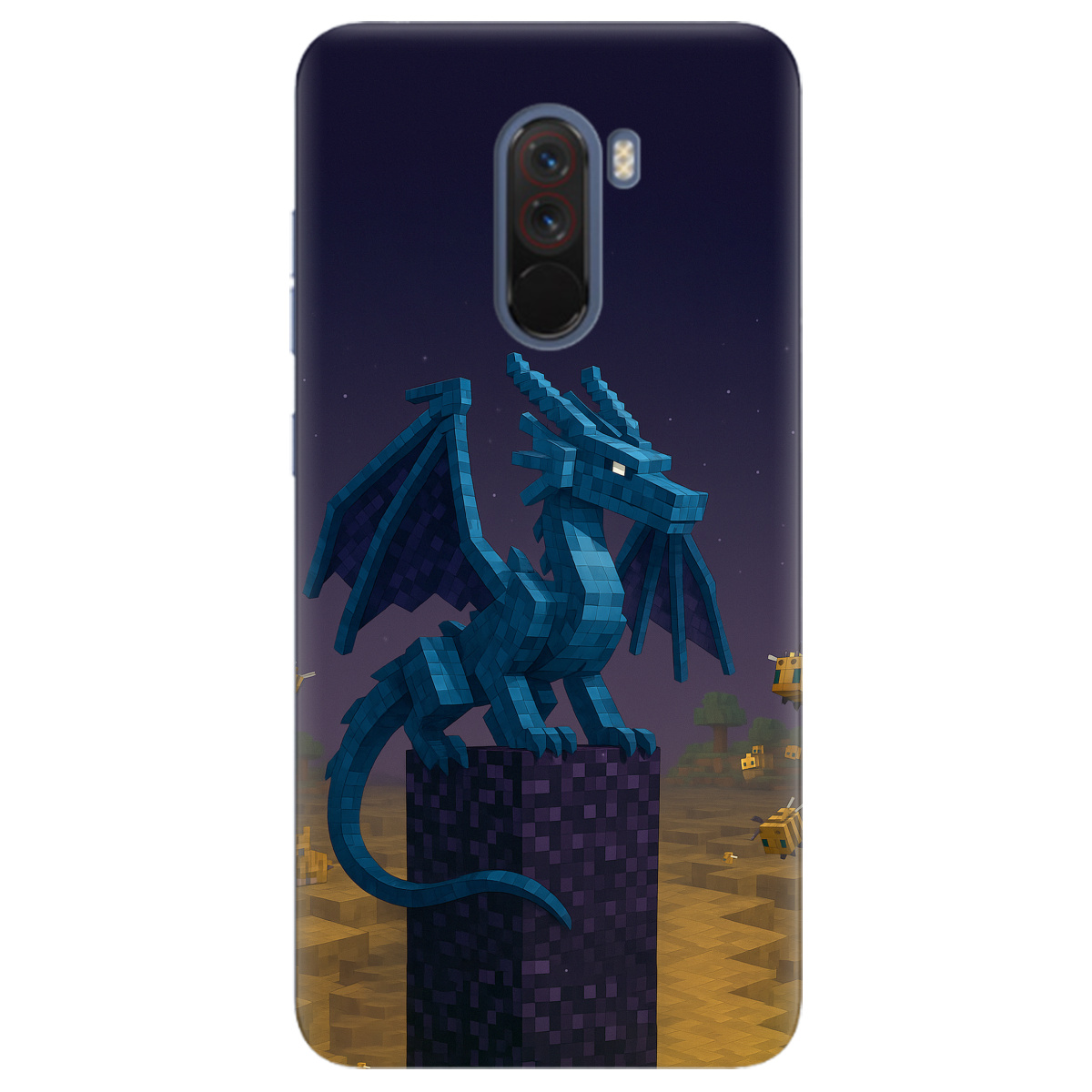 Чохол для Xiaomi Pocophone F1 Дракон Краю Майнкрафт - фото 1 - Чохли для телефонів