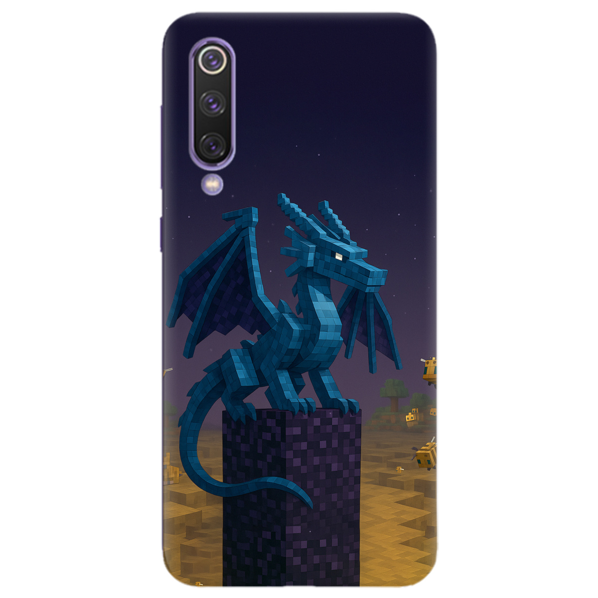 Чохол для Xiaomi Mi 9 SE Дракон Краю Майнкрафт - фото 1 Чохол для Xiaomi Mi 9 SE Дракон Краю Майнкрафт - фото 1 - Чохли для телефонів