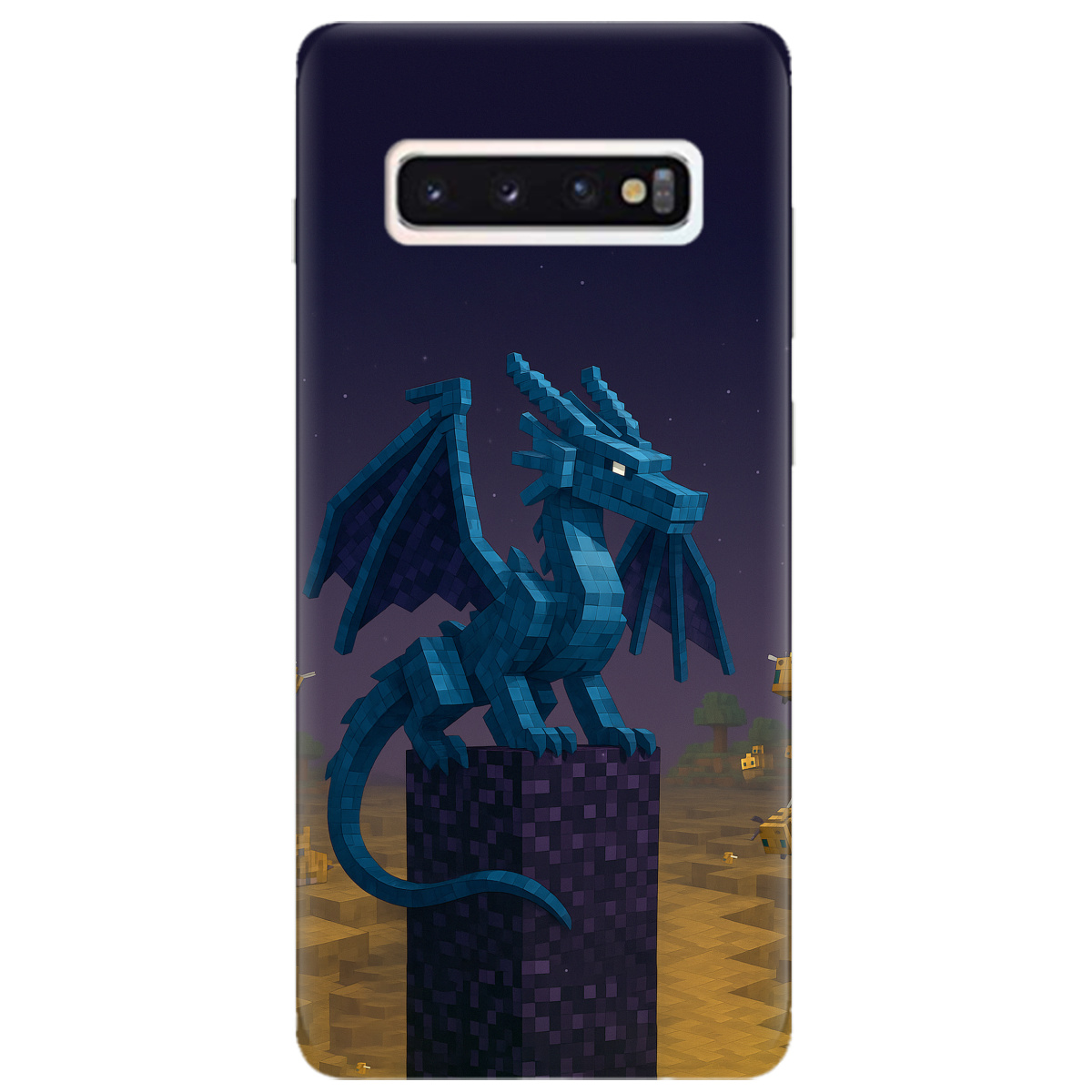 Чохол для Samsung Galaxy S10 Дракон Краю Майнкрафт - фото 1 Чохол для Samsung Galaxy S10 Дракон Краю Майнкрафт - фото 1 - Чохли для телефонів