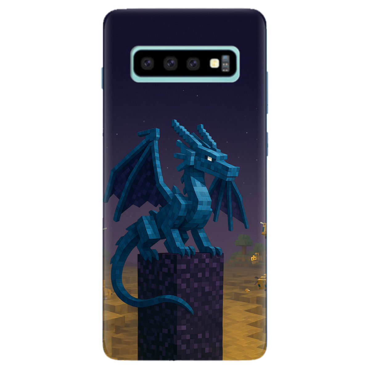 Чехол для Samsung Galaxy S10 Plus Дракон Краю Майнкрафт - фото 1 - Чехлы для телефонов