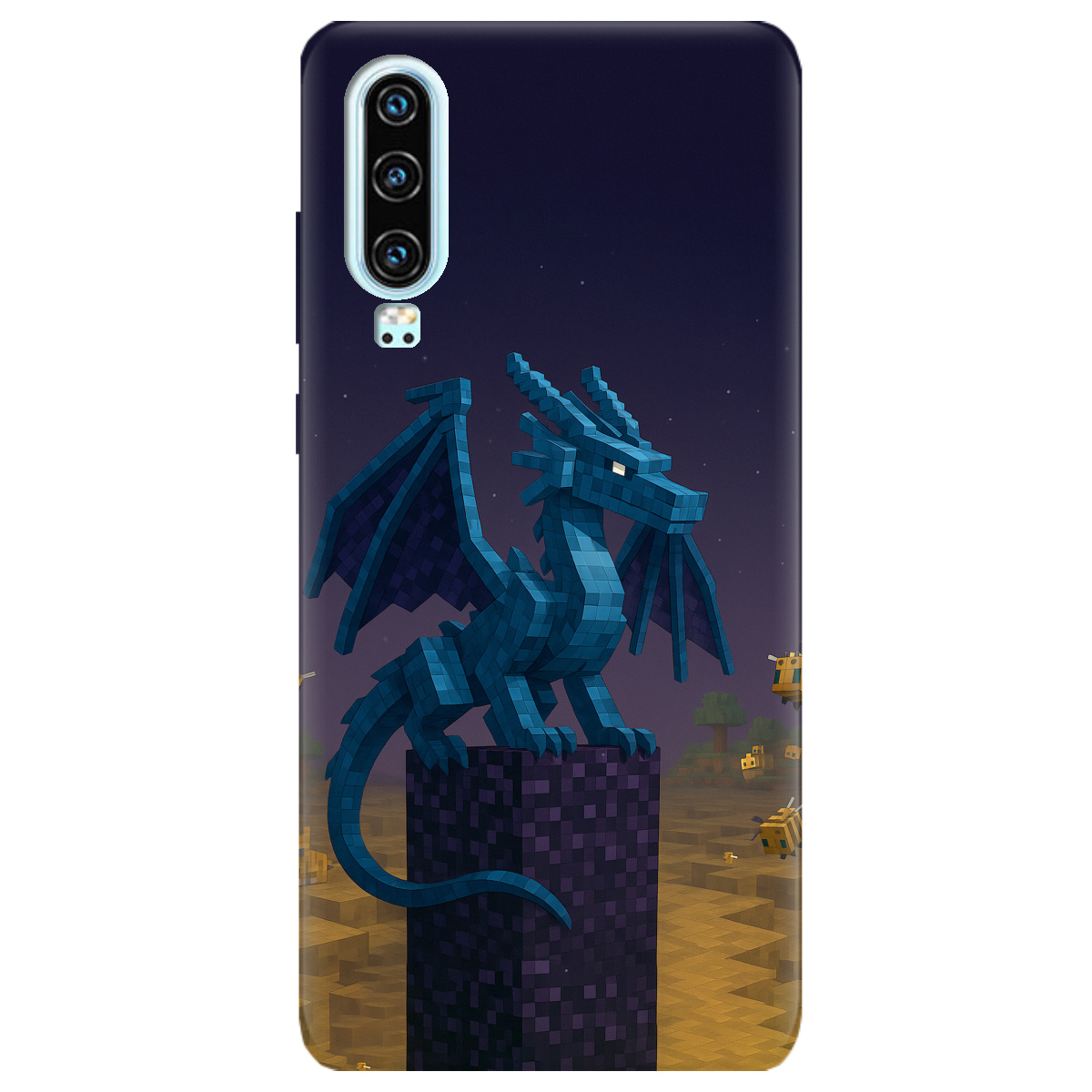 Чехол для Huawei P30 Дракон Краю Майнкрафт - фото 1 Чехол для Huawei P30 Дракон Краю Майнкрафт - фото 1 - Чехлы для телефонов