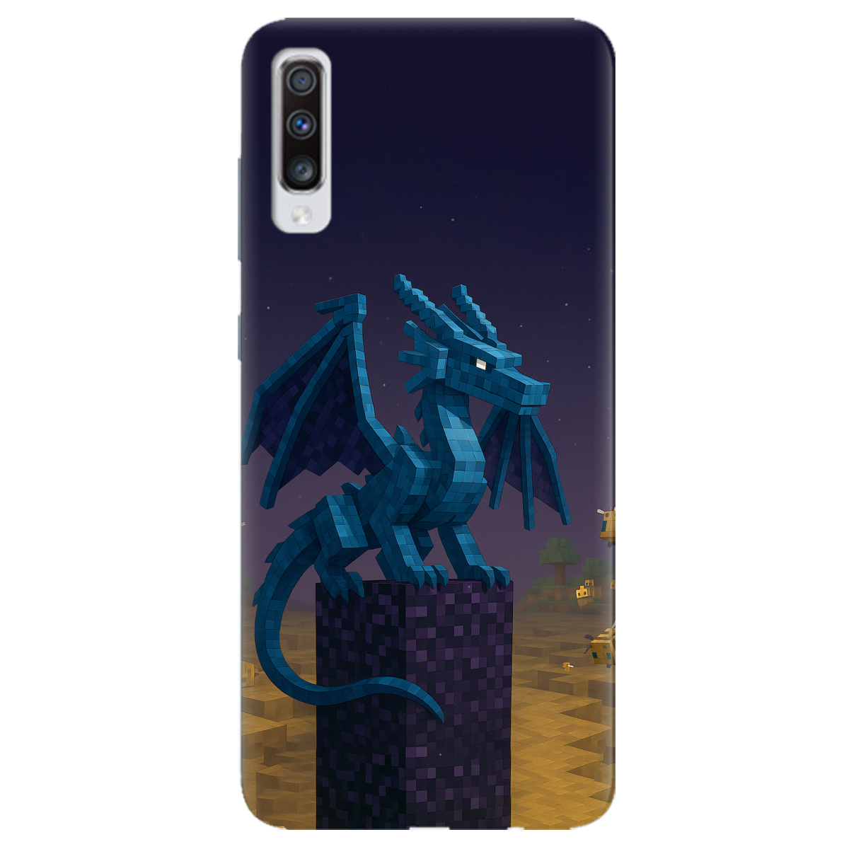 Чохол для Samsung Galaxy A70 Дракон Краю Майнкрафт - фото 1 - Чохли для телефонів