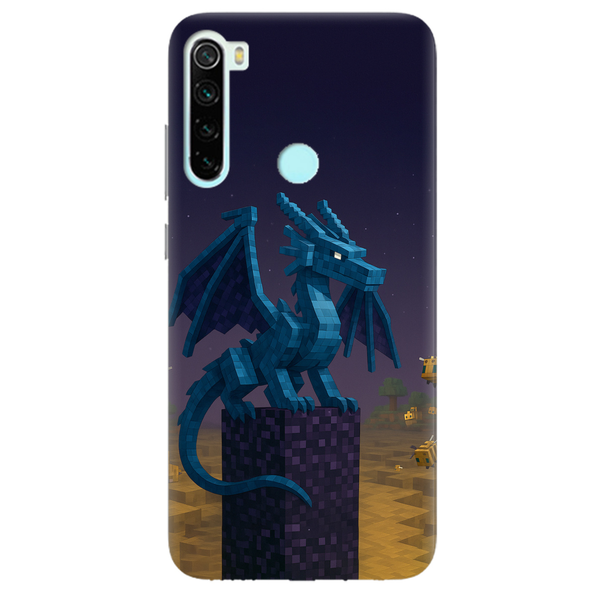 Чохол для Xiaomi Redmi Note 8 Дракон Краю Майнкрафт - фото 1 Чохол для Xiaomi Redmi Note 8 Дракон Краю Майнкрафт - фото 1 - Чохли для телефонів