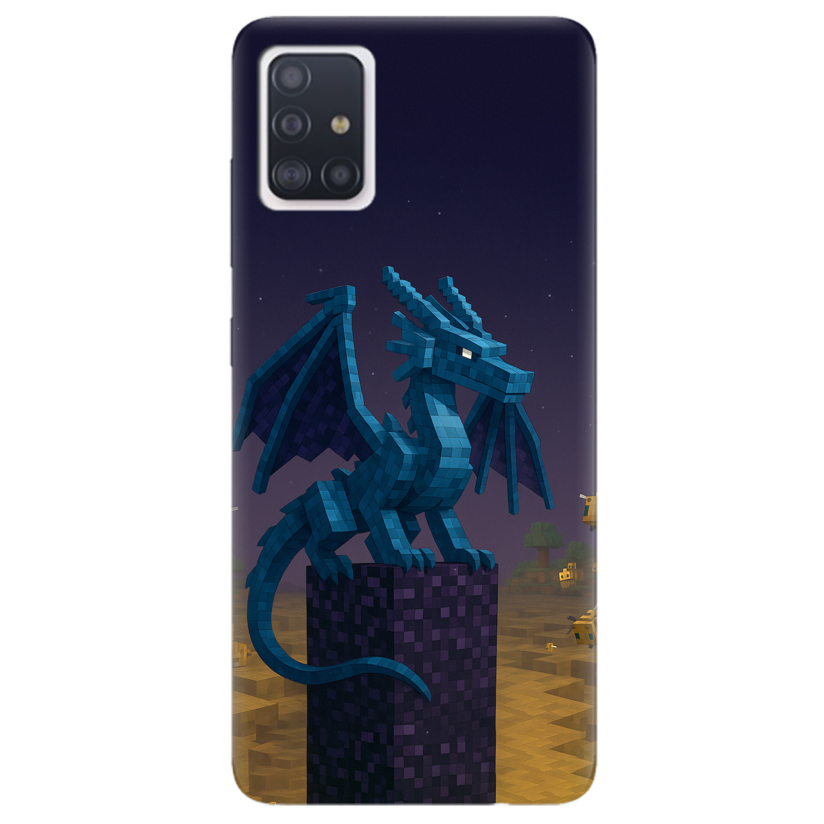 Чехол для Samsung Galaxy A71 Дракон Краю Майнкрафт - фото 1 - Чехлы для телефонов