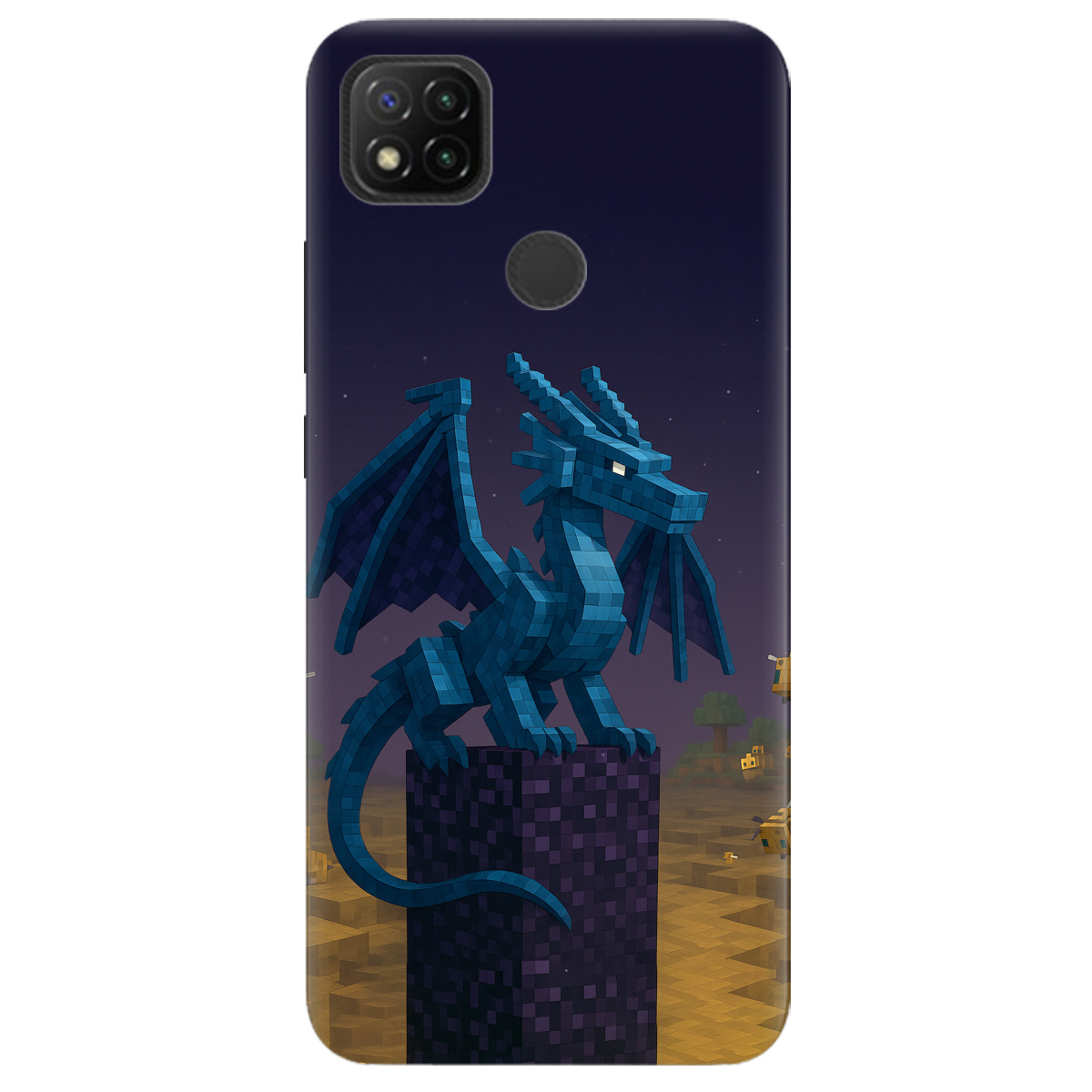 Чехол для Xiaomi Redmi 9C Дракон Краю Майнкрафт - фото 1 - Чехлы для телефонов