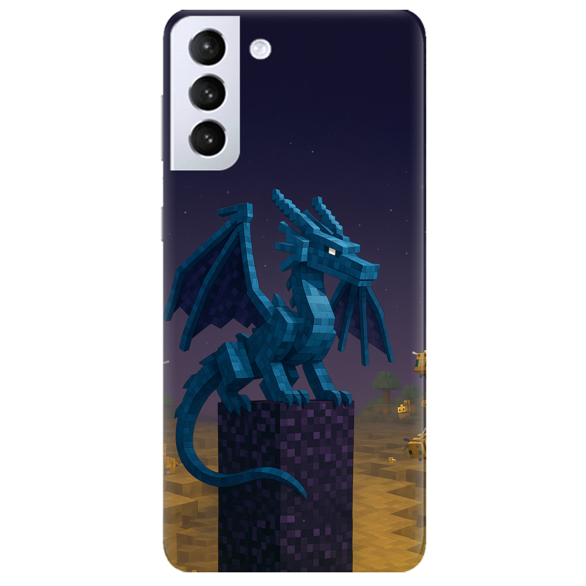 Чехол для Samsung Galaxy S21 Plus Дракон Краю Майнкрафт - фото 1 - Чехлы для телефонов