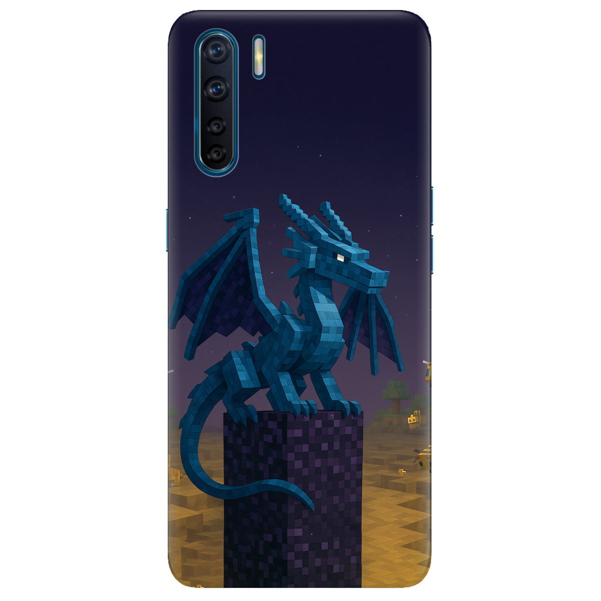 Чехол для Oppo A91 Дракон Краю Майнкрафт - фото 1 - Чехлы для телефонов