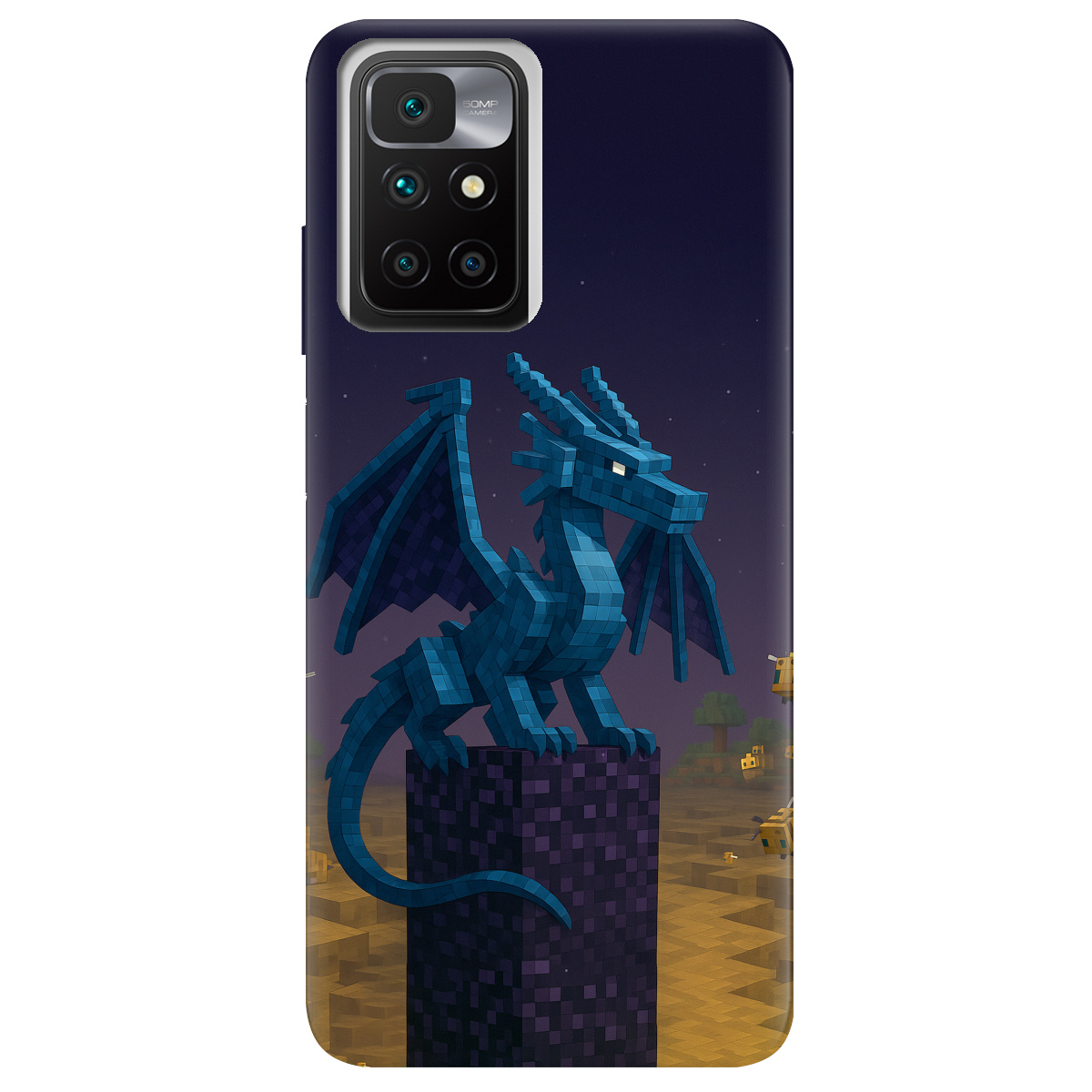 Чехол для Xiaomi Redmi 10 Дракон Краю Майнкрафт - фото 1 - Чехлы для телефонов
