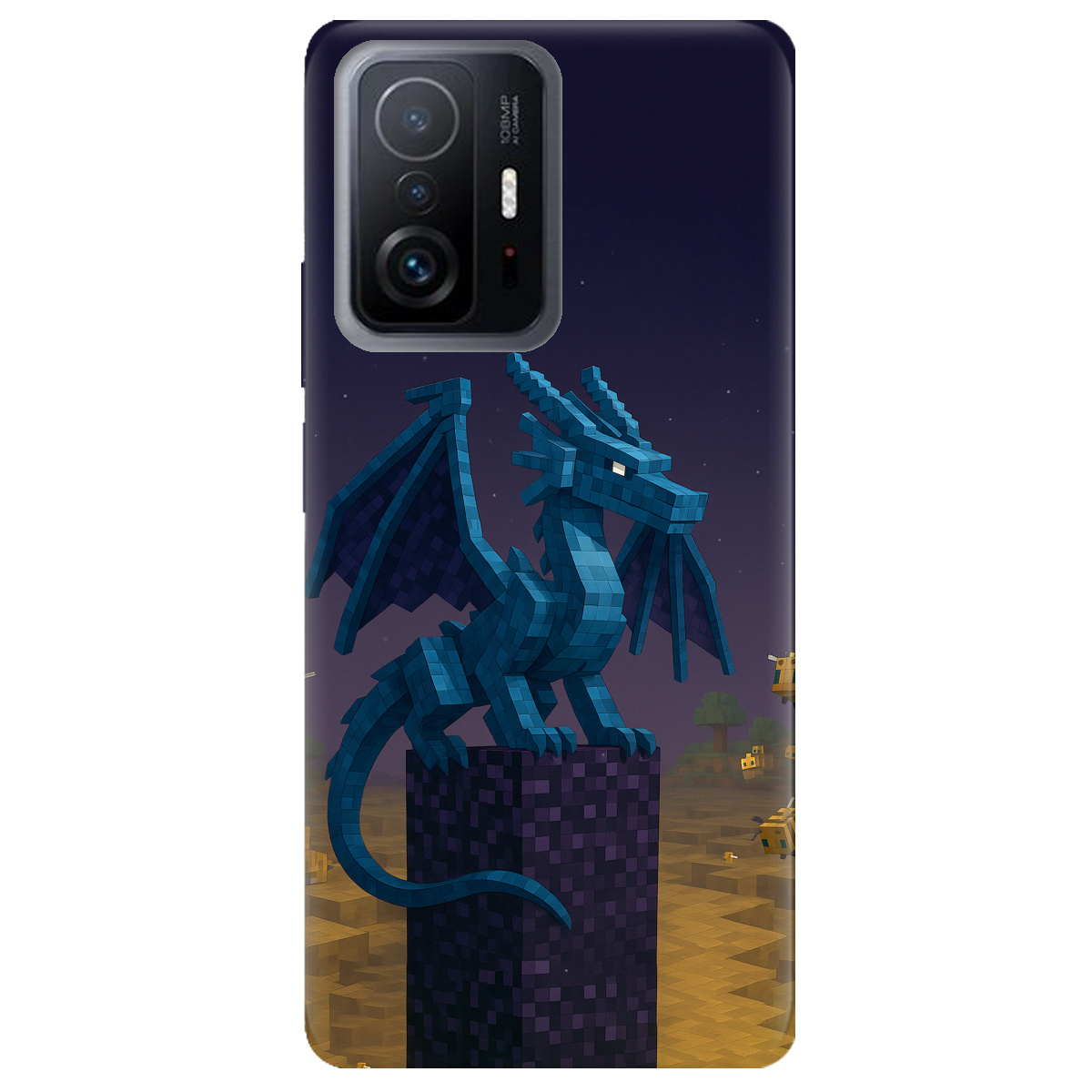 Чохол для Xiaomi 11T Pro Дракон Краю Майнкрафт - фото 1 - Чохли для телефонів