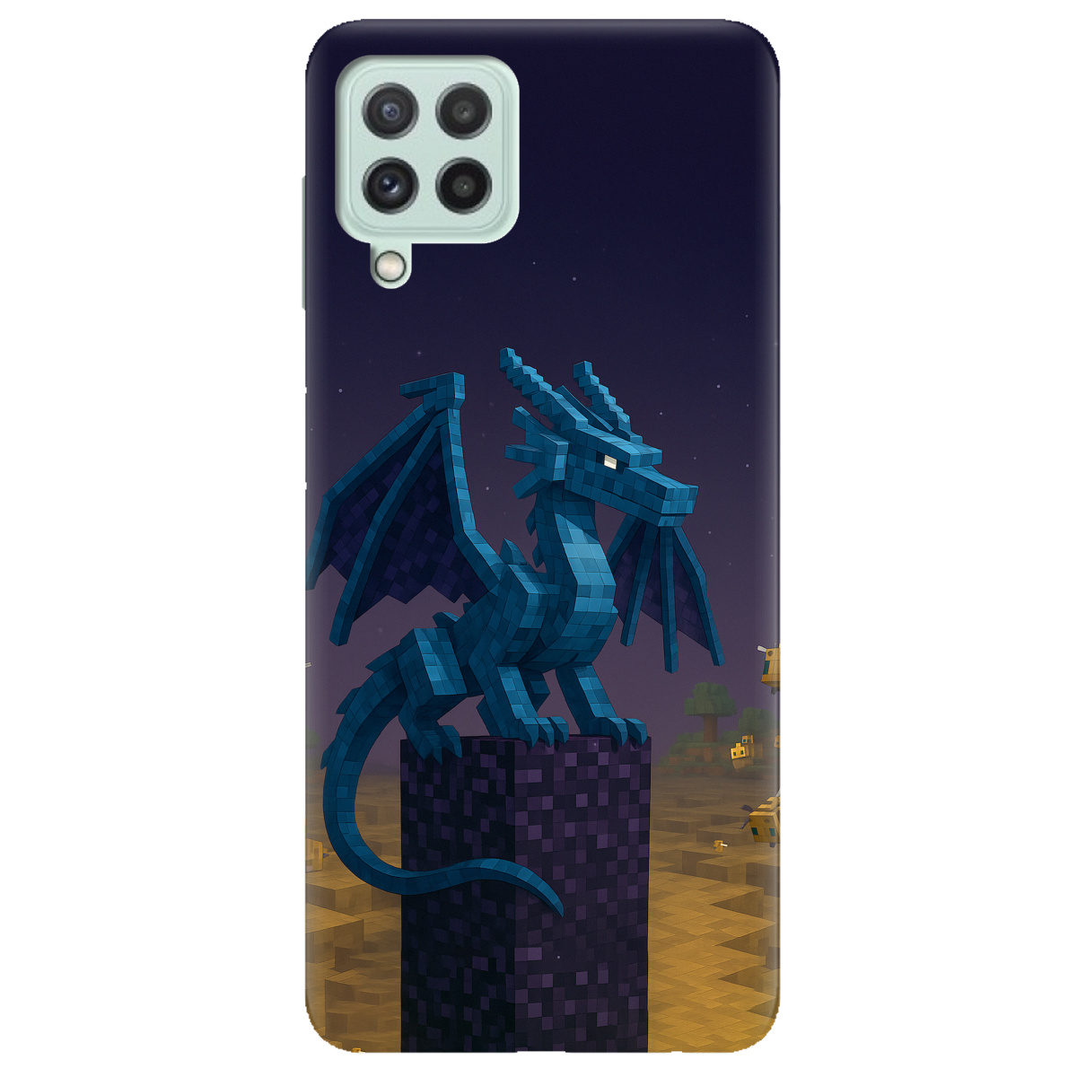 Чехол для Samsung Galaxy M22 Дракон Краю Майнкрафт - фото 1 - Чехлы для телефонов