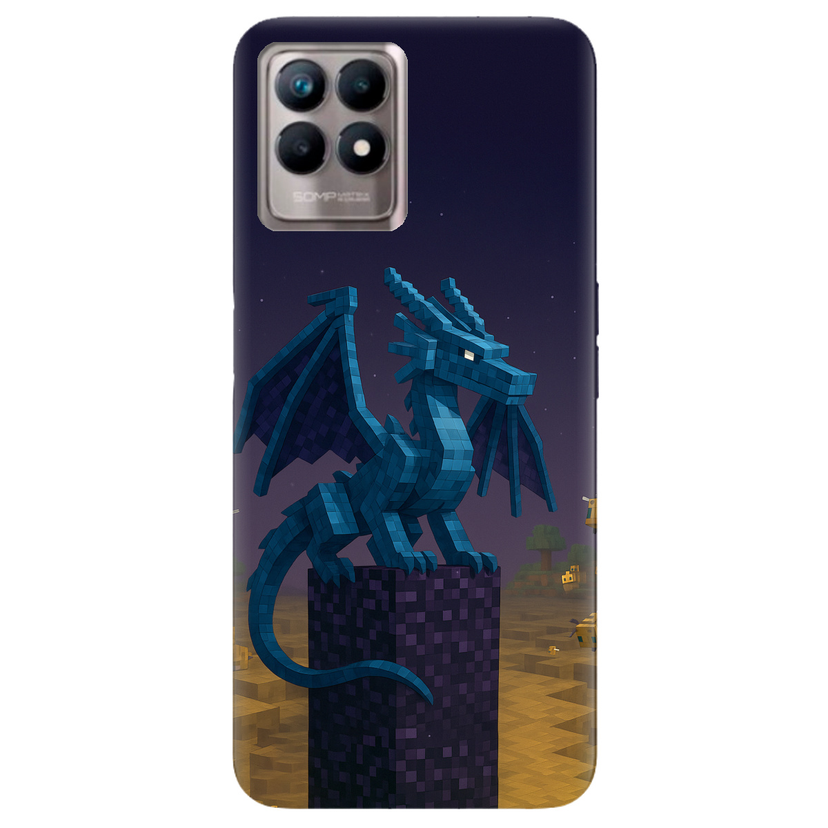 Чохол для Realme 8i Дракон Краю Майнкрафт - фото 1 - Чохли для телефонів