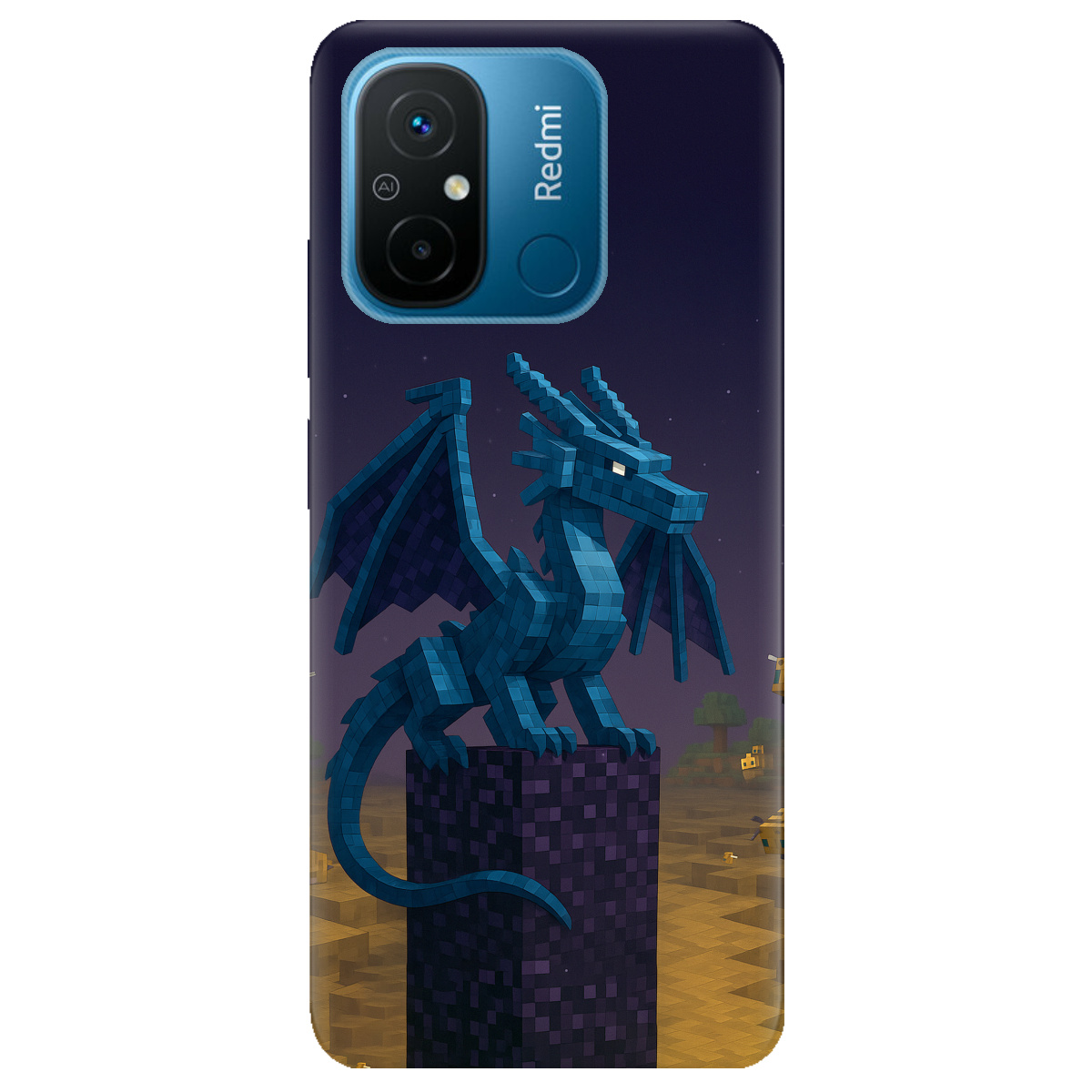 Чохол для Xiaomi Redmi 12C Дракон Краю Майнкрафт - фото 1 - Чохли для телефонів