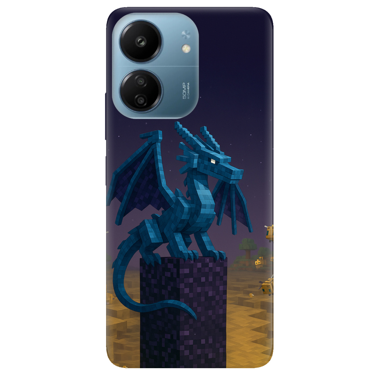 Чохол для Xiaomi Redmi 13C Дракон Краю Майнкрафт - фото 1 - Чохли для телефонів