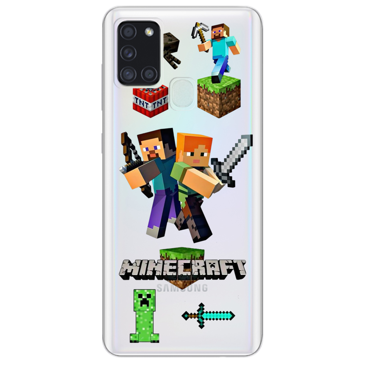 Чохол для Samsung Galaxy A21s Піксельна пригода - фото 1 - Чохли для телефонів