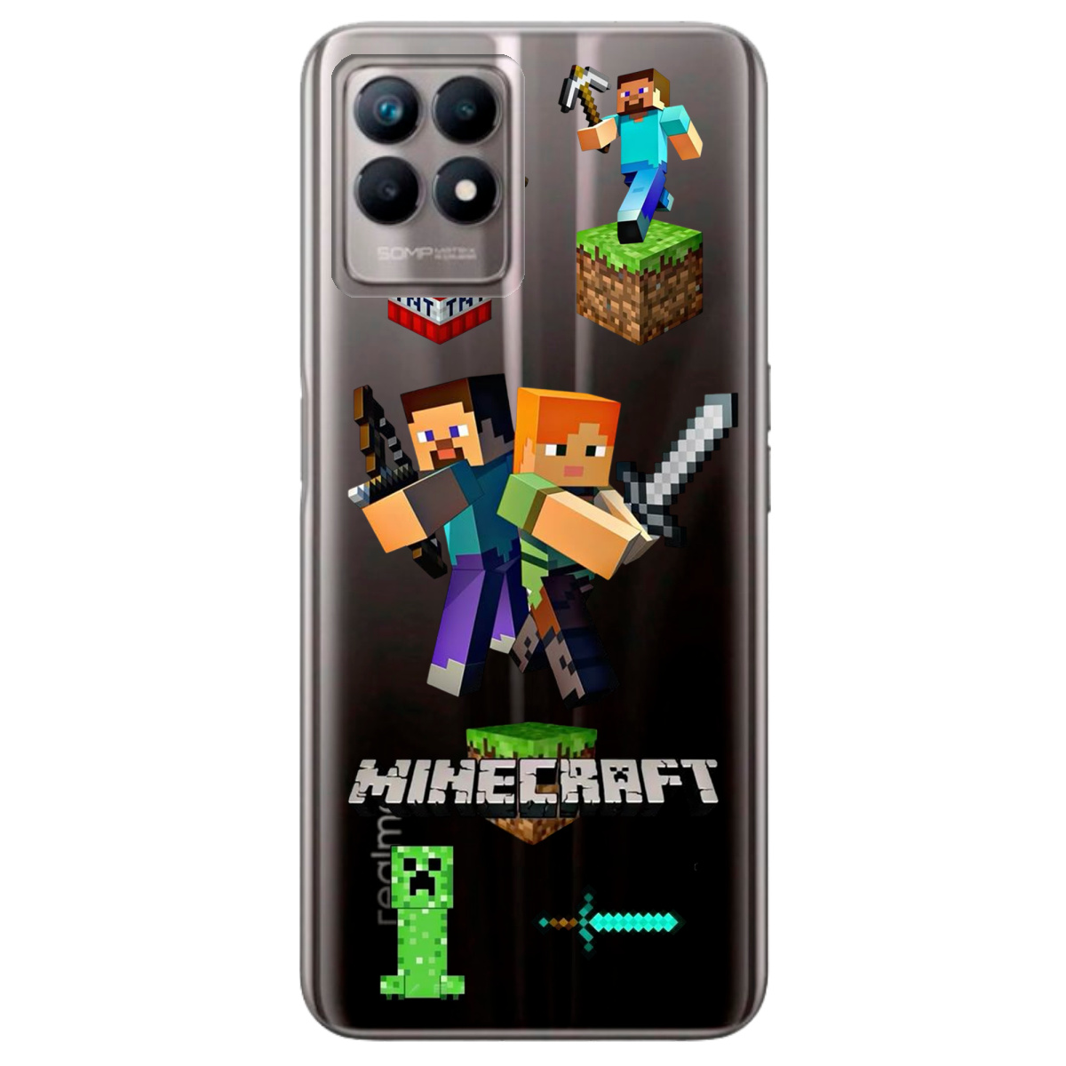 Чохол для Realme 8i Піксельна пригода - фото 1 - Чохли для телефонів