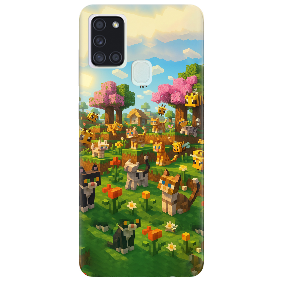 Чохол для Samsung Galaxy A21s Піксельні герої - фото 1 - Чохли для телефонів
