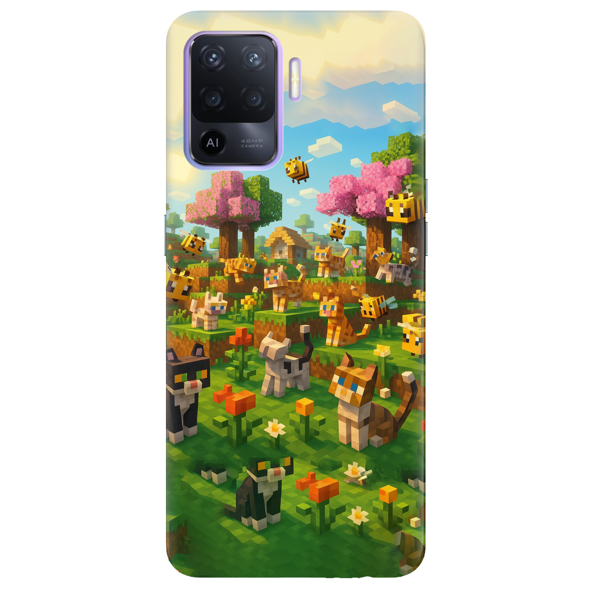 Чохол для Oppo Reno 5 Lite Піксельні герої - фото 1 - Чохли для телефонів