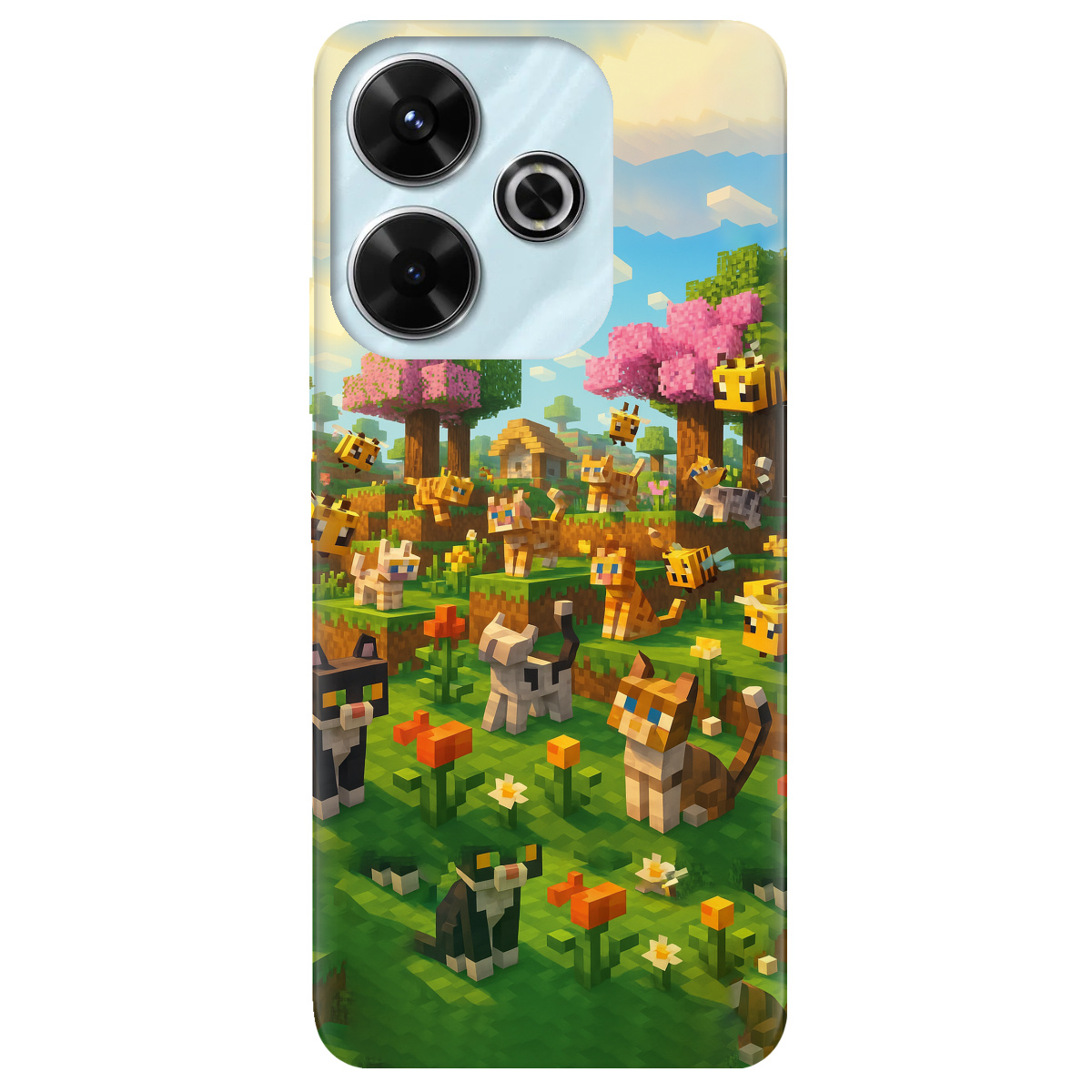 Чохол для Xiaomi Poco M6 4G Піксельні герої - фото 1 - Чохли для телефонів