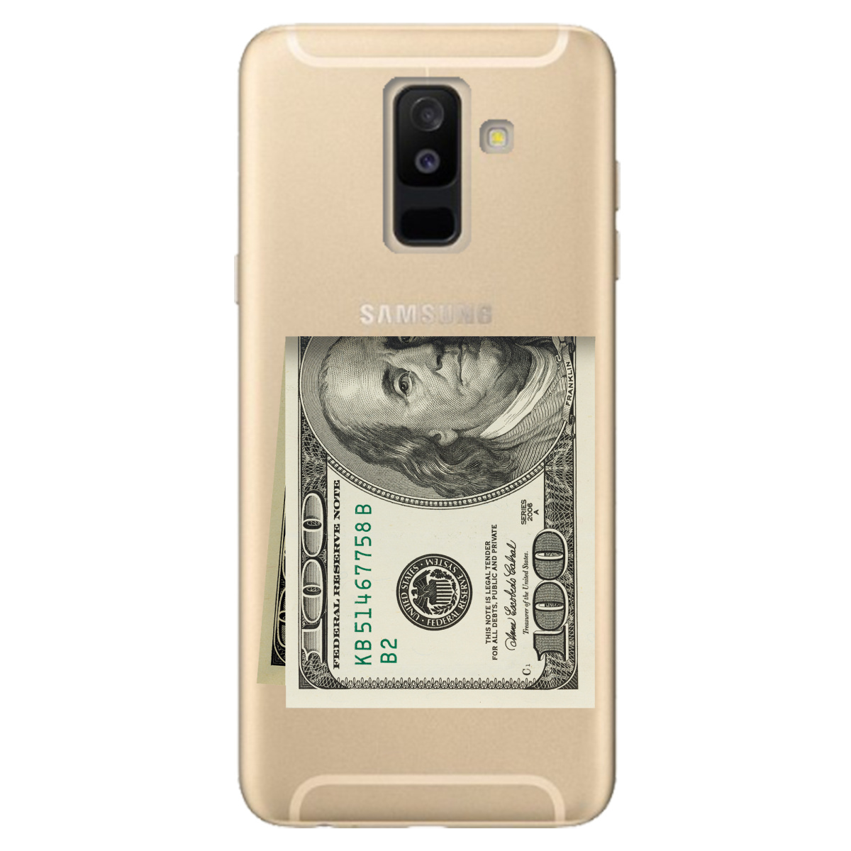 Чехол для Samsung Galaxy A6 Plus 2018 Зігнутий Бенджамін - фото 1 - Чехлы для телефонов