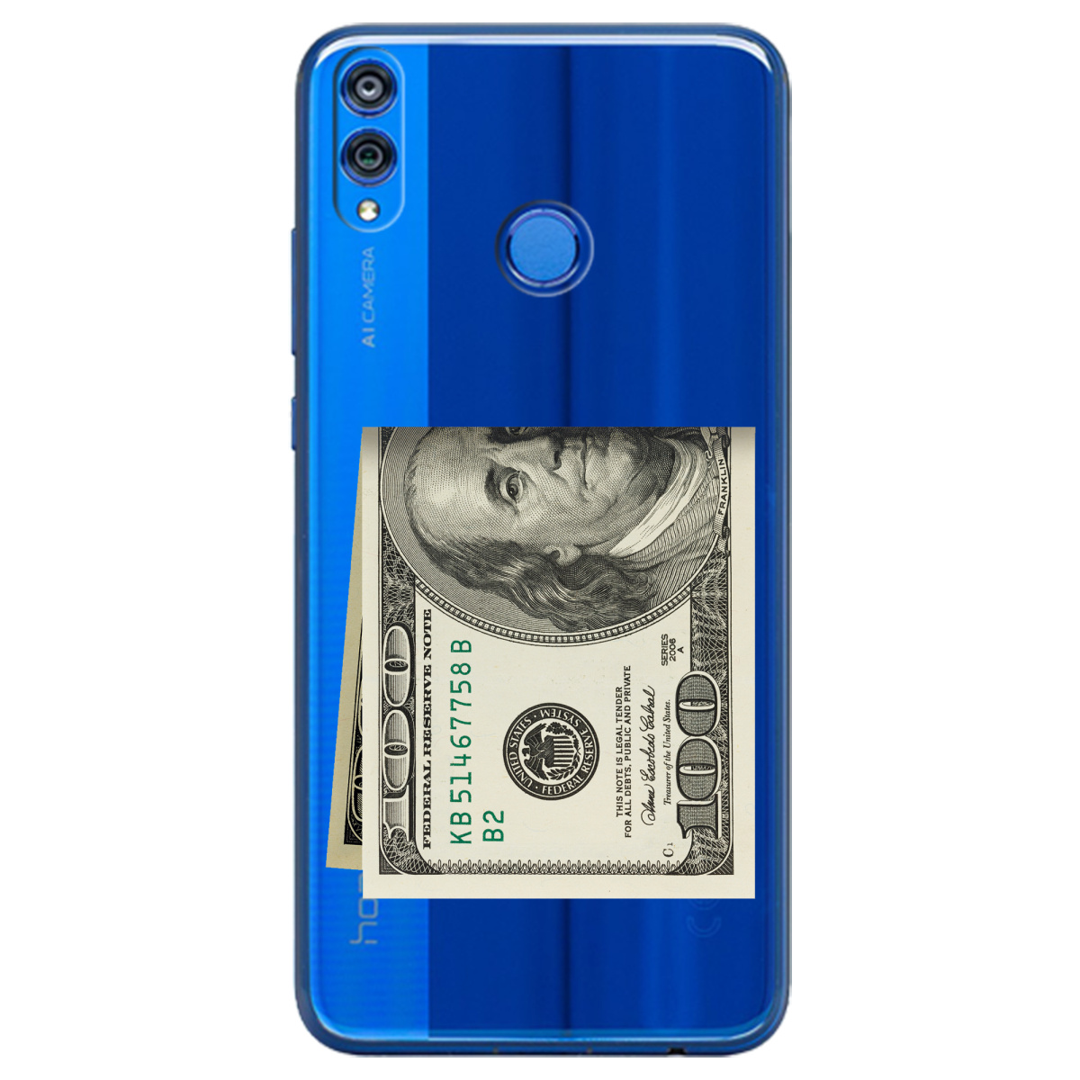 Чохол для Huawei Honor 8x Зігнутий Бенджамін - фото 1 - Чохли для телефонів