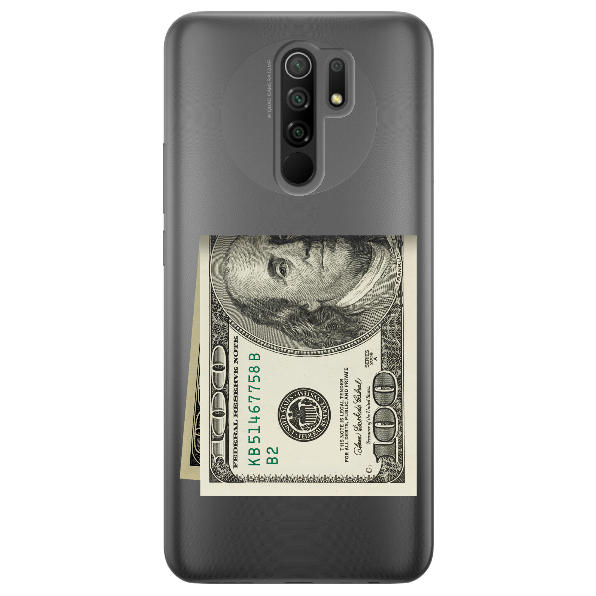 Чохол для Xiaomi Redmi 9 Зігнутий Бенджамін - фото 1 - Чохли для телефонів