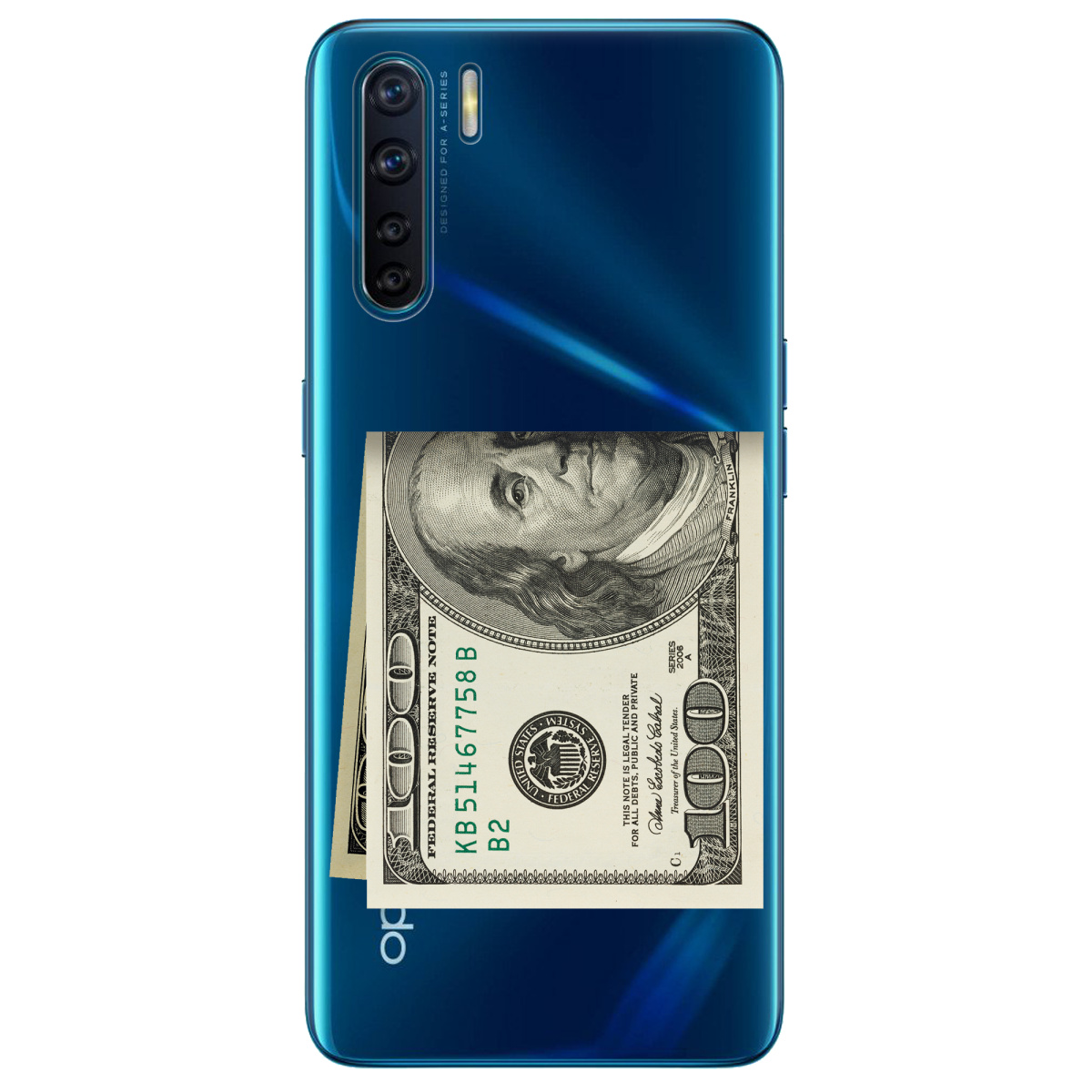 Чехол для Oppo Reno 3 Зігнутий Бенджамін - фото 1 - Чехлы для телефонов