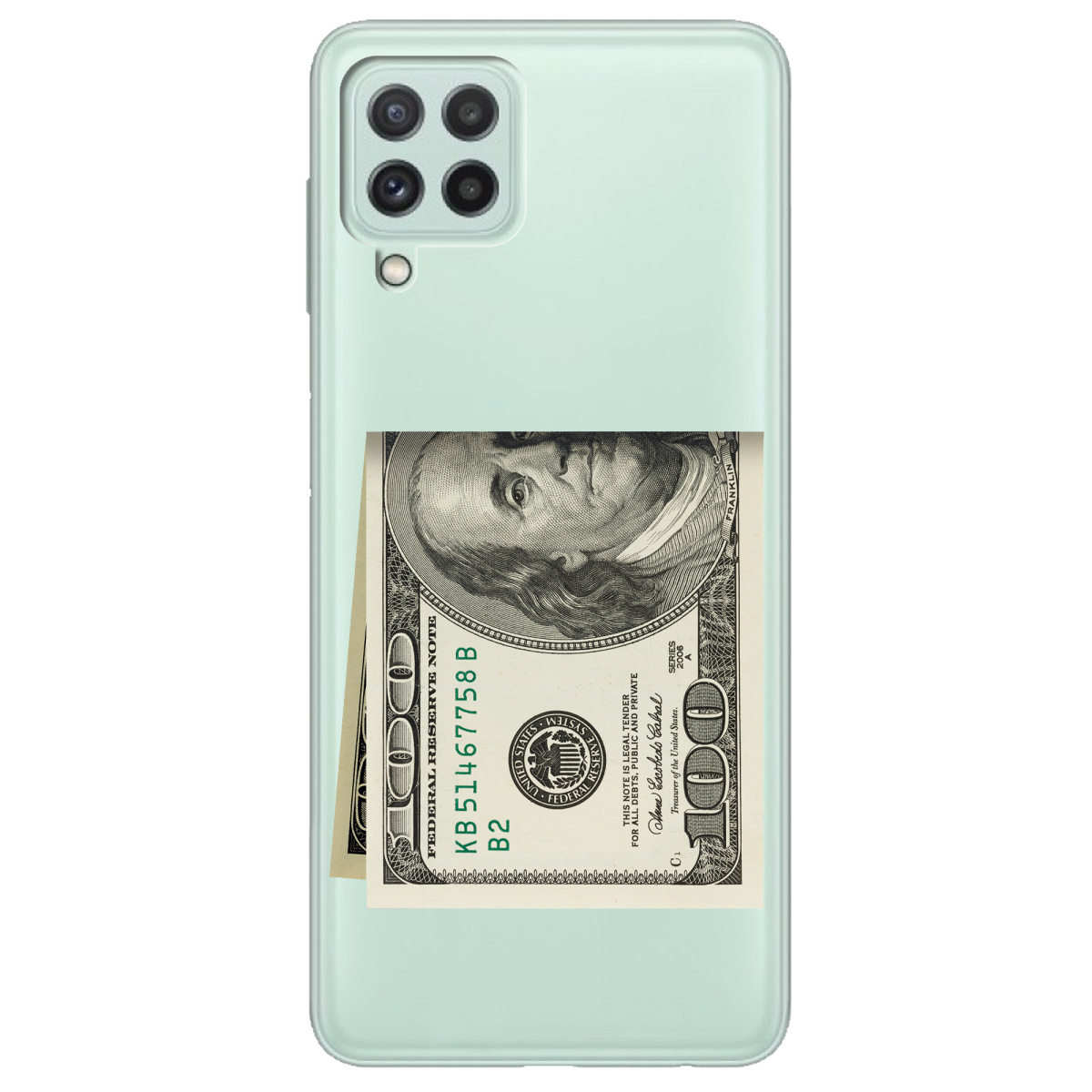 Чохол для Samsung Galaxy M22 Зігнутий Бенджамін - фото 1 - Чохли для телефонів