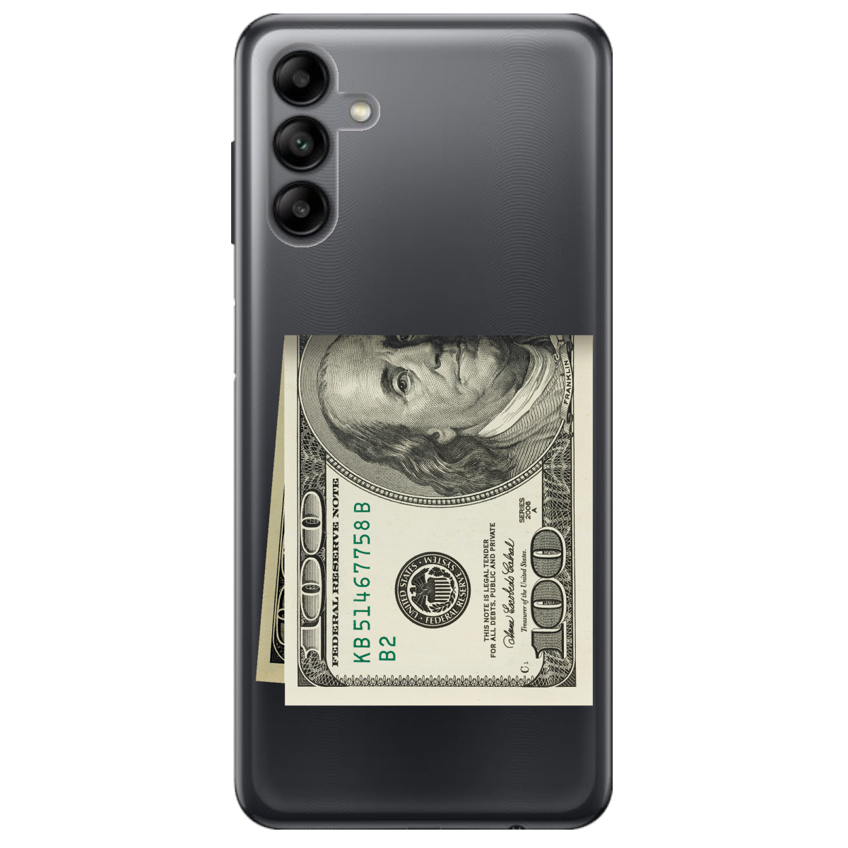 Чехол для Samsung Galaxy A04s Зігнутий Бенджамін - фото 1 Чехол для Samsung Galaxy A04s Зігнутий Бенджамін - фото 1 - Чехлы для телефонов