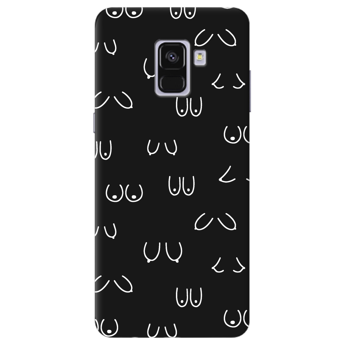Чохол для Samsung Galaxy A8 2018 чорний матовий soft touch Мова тіла - фото 1 Чохол для Samsung Galaxy A8 2018 чорний матовий soft touch Мова тіла - фото 1 - Чохли для телефонів