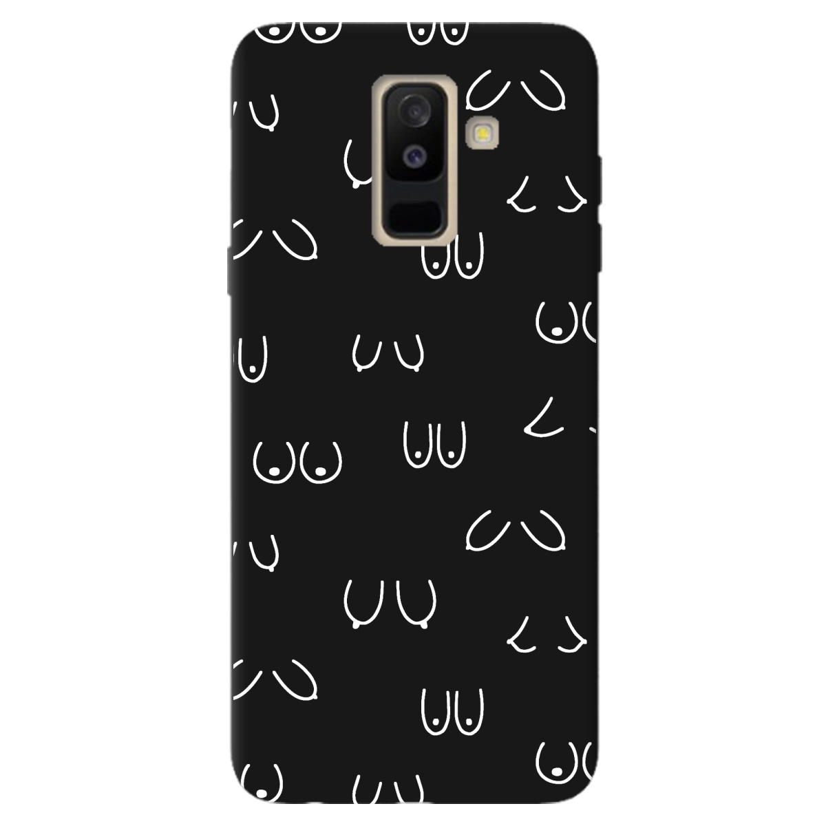 Чохол для Samsung Galaxy A6 Plus 2018 чорний матовий soft touch Мова тіла - фото 1 - Чохли для телефонів