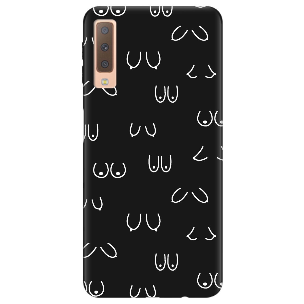 Чехол для Samsung Galaxy A7 2018 черный матовый soft touch Мова тіла - фото 1 - Чехлы для телефонов