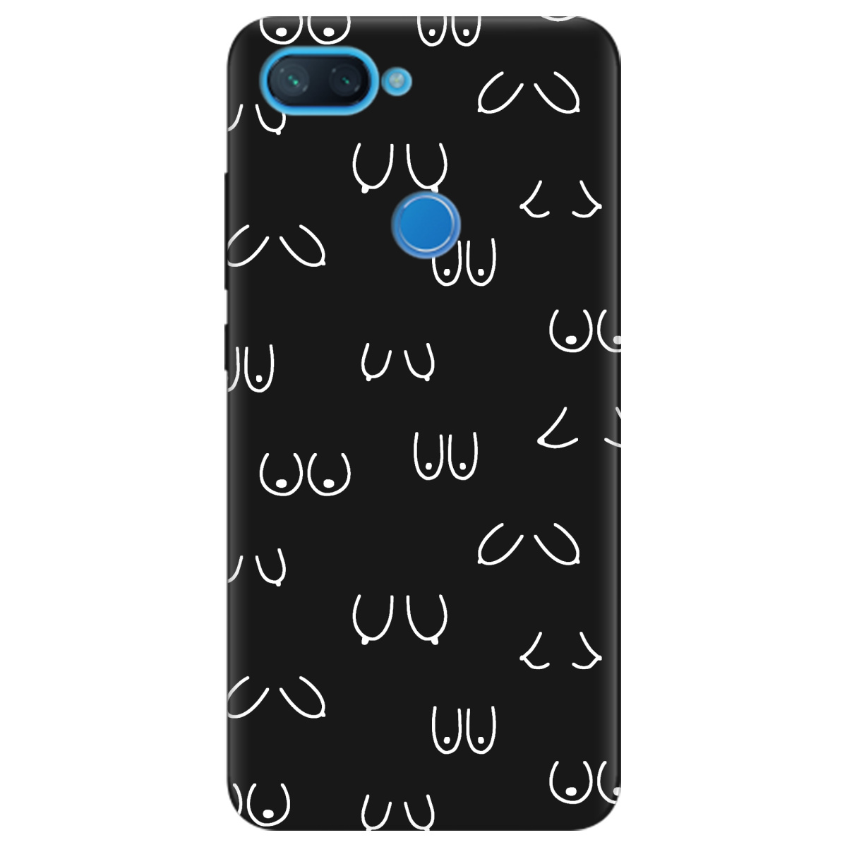 Чехол для Xiaomi Mi 8 Lite черный матовый soft touch Мова тіла - фото 1 - Чехлы для телефонов