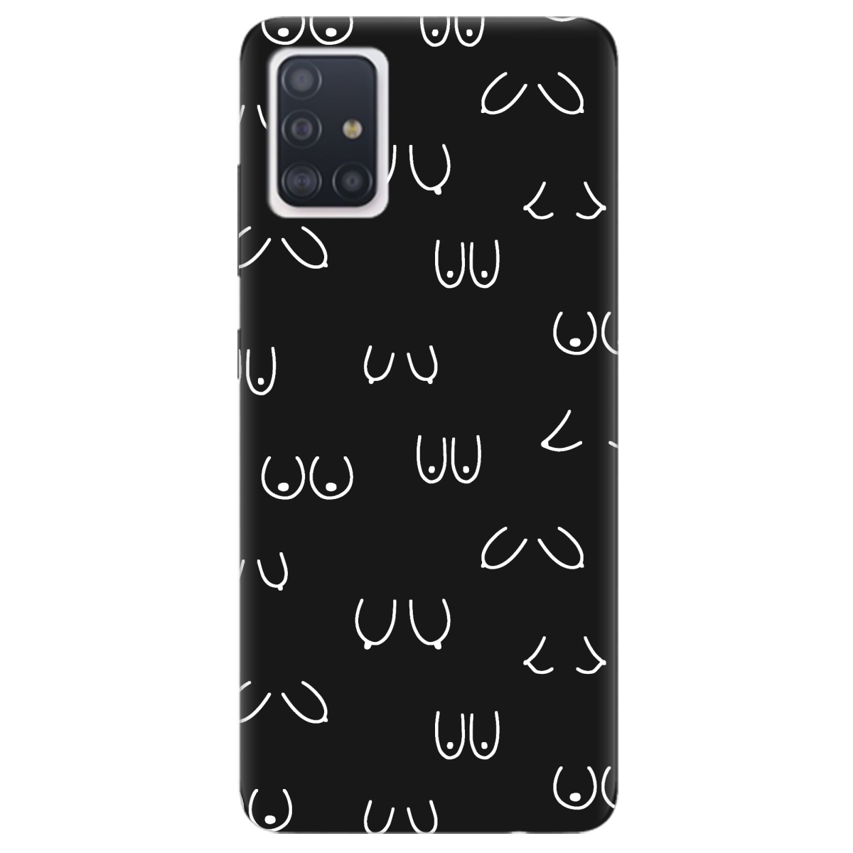 Чохол для Samsung Galaxy A51 чорний матовий soft touch Мова тіла - фото 1 - Чохли для телефонів