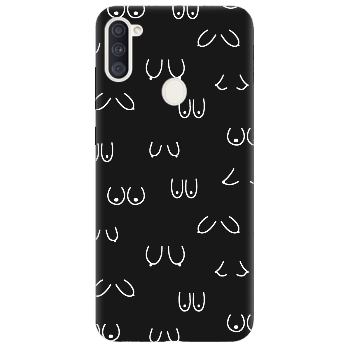 Чехол для Samsung Galaxy A11 черный матовый soft touch Мова тіла - фото 1 - Чехлы для телефонов