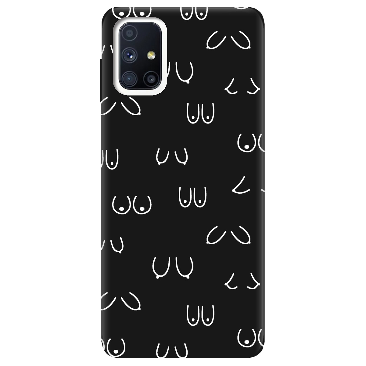 Чехол для Samsung Galaxy M51 черный матовый soft touch Мова тіла - фото 1 - Чехлы для телефонов