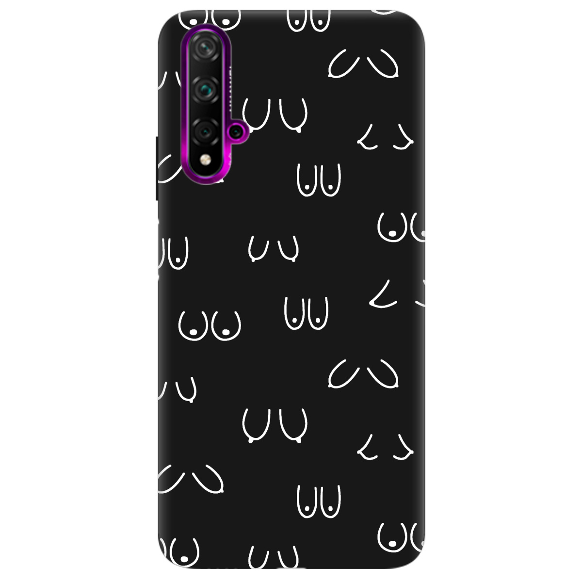 Чехол для Huawei Nova 5T черный матовый soft touch Мова тіла - фото 1 - Чехлы для телефонов