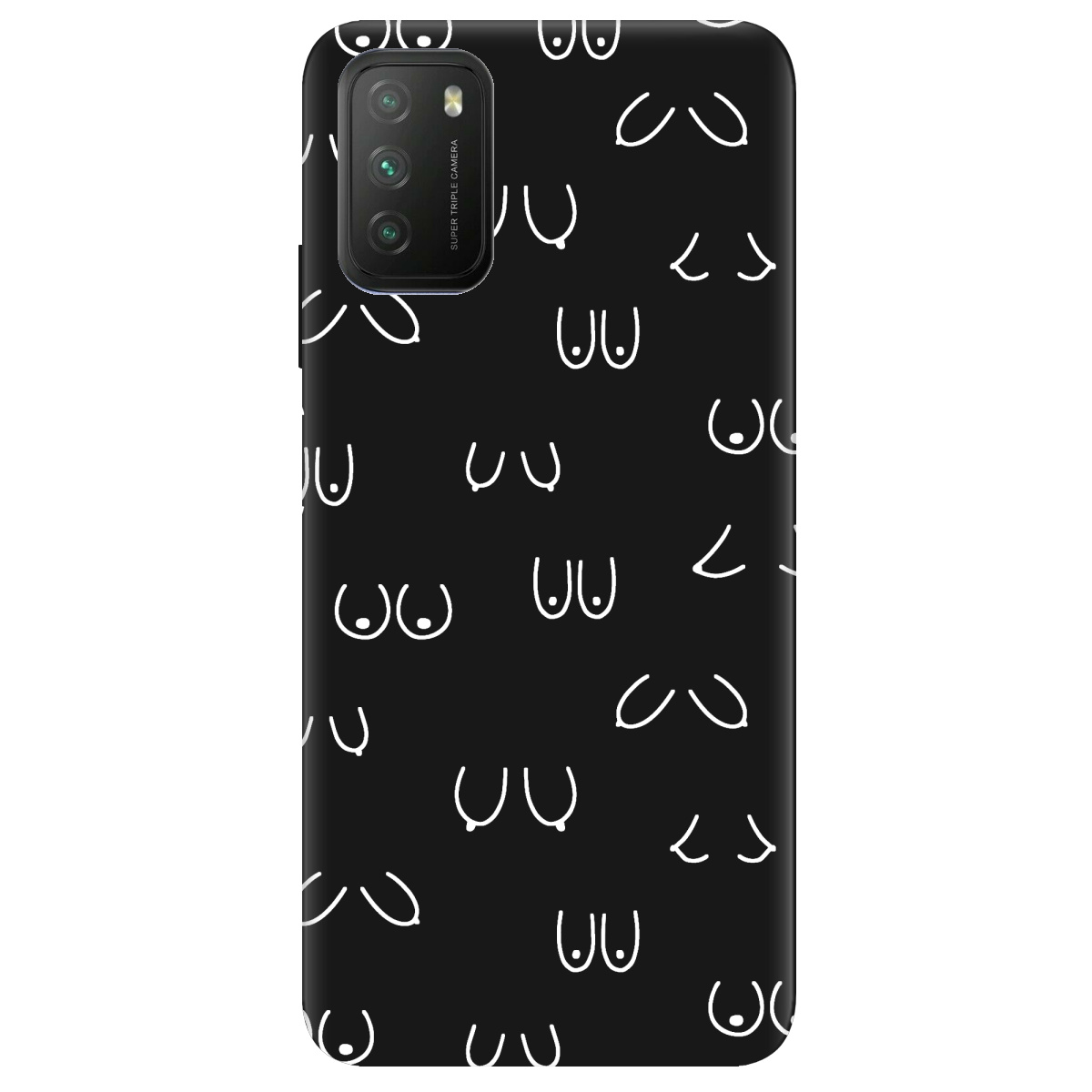 Чехол для Xiaomi Poco M3 черный матовый soft touch Мова тіла - фото 1 - Чехлы для телефонов